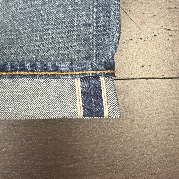 Levi's 511 Jeans 33 x 34 Selvedge Denim Slim Leg Distressed Red Tab 77 - Picture 6 of 8